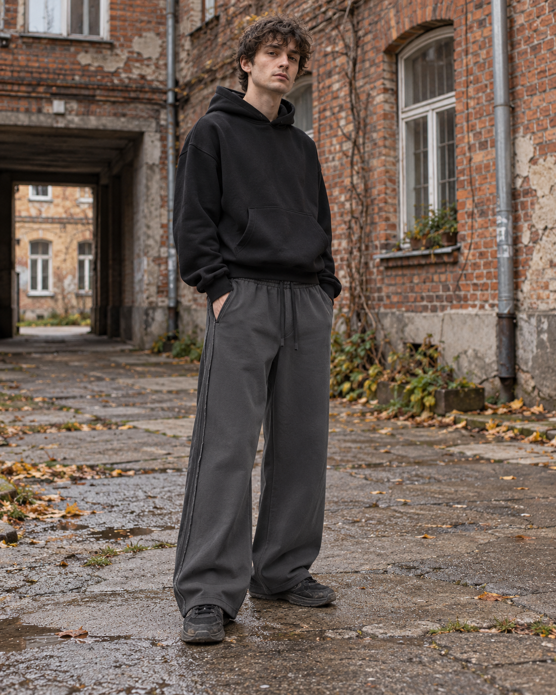 Dresy Snow Wash Raw grafitowe – drugie ujęcie