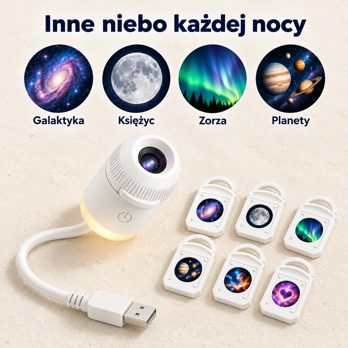 Przykładowe motywy projekcji i slajdy VESPERA
