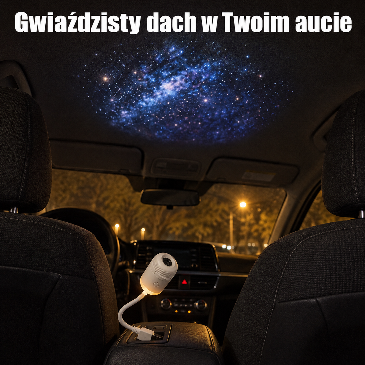 Wizualizacja projekcji w zaparkowanym samochodzie